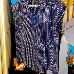 Blouse navy blue and white